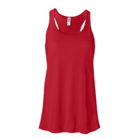 Bella + Canvas Women's Flowy Racerback Tank, Red / Red, Front view