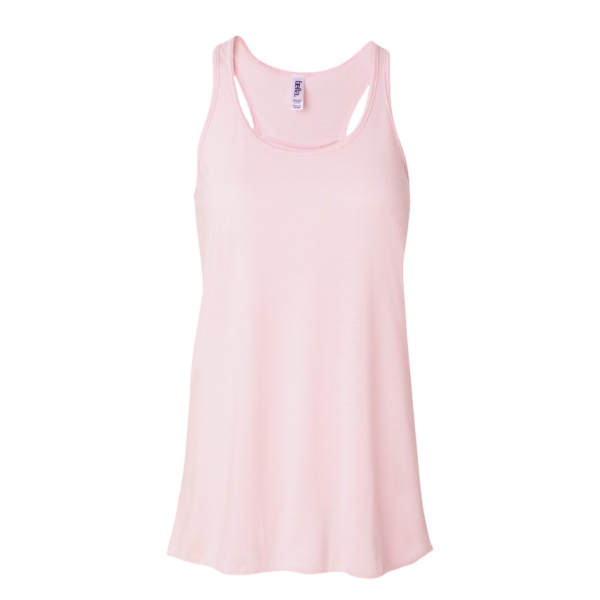 Bella + Canvas Women's Flowy Racerback Tank, Soft Pink / Soft Pink, Front view