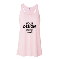 Bella + Canvas Women's Flowy Racerback Tank, Soft Pink / Soft Pink, Front view, Mockup