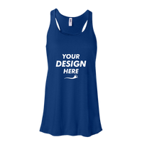 Bella + Canvas Women's Flowy Racerback Tank, True Royal / True Royal, Front view, Mockup