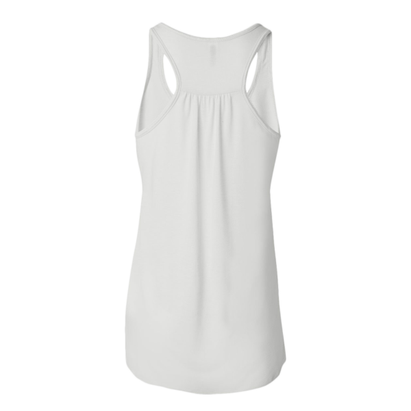 Bella + Canvas Women's Flowy Racerback Tank, White / White, Back view