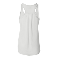 Bella + Canvas Women's Flowy Racerback Tank, White / White, Back view