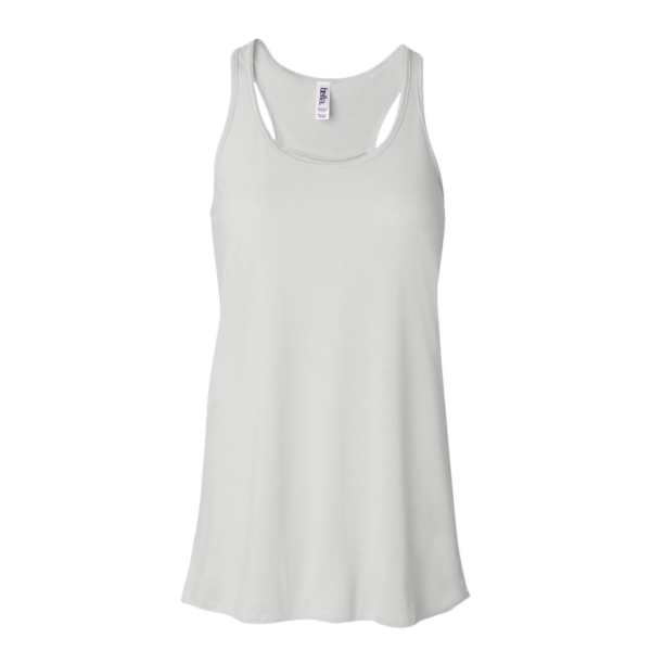 Bella + Canvas Women's Flowy Racerback Tank, White / White, Front view