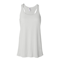 Bella + Canvas Women's Flowy Racerback Tank, White / White, Front view