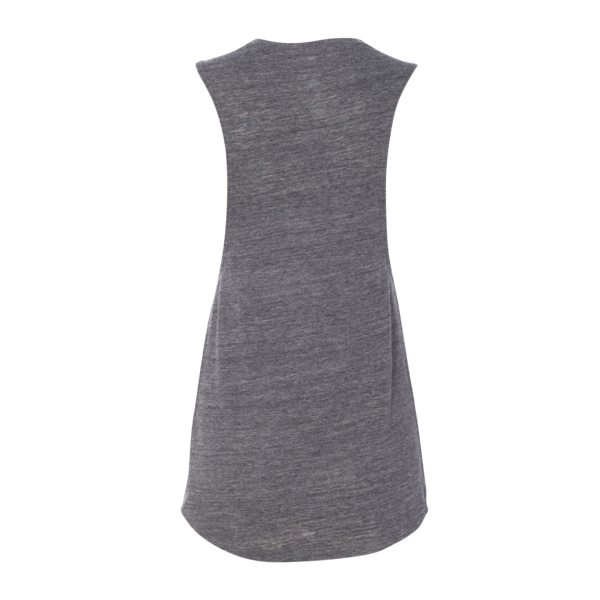 Bella + Canvas Women's Flowy Scoop Muscle Tank, Asphalt Slub, Back view