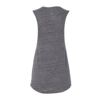 Bella + Canvas Women's Flowy Scoop Muscle Tank, Asphalt Slub, Back view