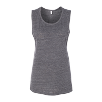 Bella + Canvas Women's Flowy Scoop Muscle Tank, Asphalt Slub, Front view