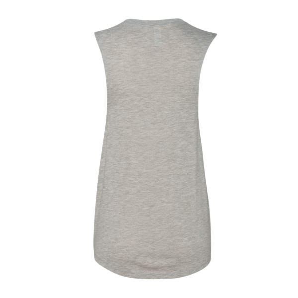 Bella + Canvas Women's Flowy Scoop Muscle Tank, Athletic Heather, Back view