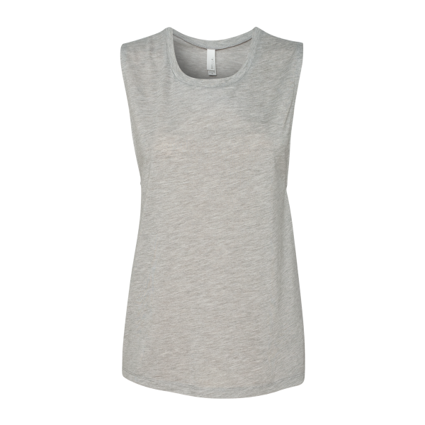 Bella + Canvas Women's Flowy Scoop Muscle Tank, Athletic Heather, Front view