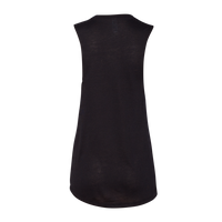Bella + Canvas Women's Flowy Scoop Muscle Tank, Black, Back view