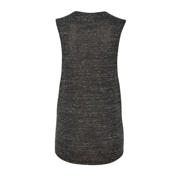 Bella + Canvas Women's Flowy Scoop Muscle Tank, Black Marble, Back view