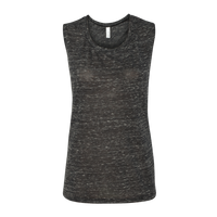 Bella + Canvas Women's Flowy Scoop Muscle Tank, Black Marble, Front view