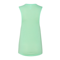 Bella + Canvas Women's Flowy Scoop Muscle Tank, Mint, Back view
