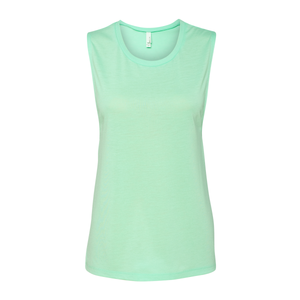 Bella + Canvas Women's Flowy Scoop Muscle Tank, Mint, Front view
