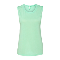 Bella + Canvas Women's Flowy Scoop Muscle Tank, Mint, Front view