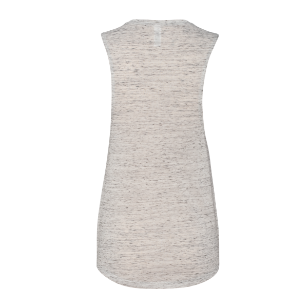 Bella + Canvas Women's Flowy Scoop Muscle Tank, White Marble, Back view