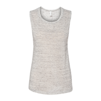 Bella + Canvas Women's Flowy Scoop Muscle Tank, White Marble, Front view