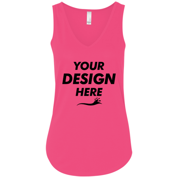 Bella + Canvas Women's Flowy V-Neck Tank, Berry, Front view, Mockup