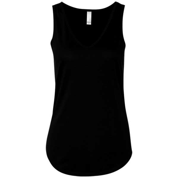 Bella + Canvas Women's Flowy V-Neck Tank, Black Marble, Front view
