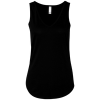 Bella + Canvas Women's Flowy V-Neck Tank, Black Marble, Front view
