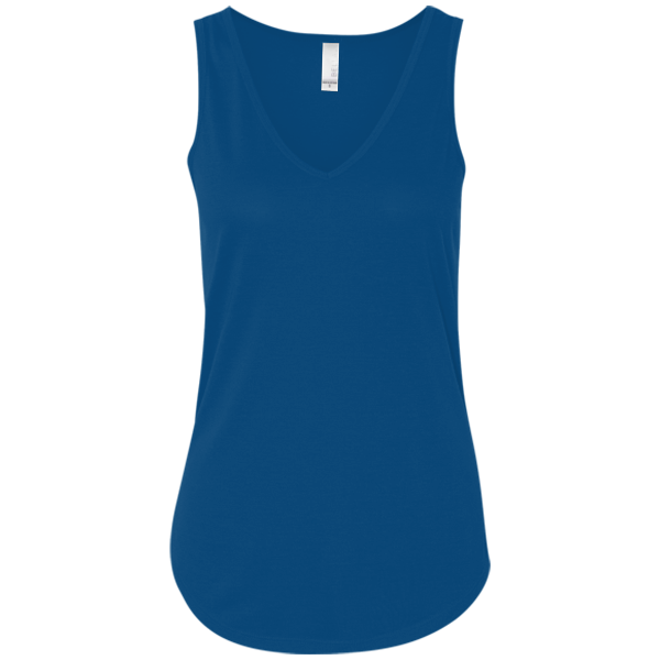 Bella + Canvas Women's Flowy V-Neck Tank, Blue Marble, Front view