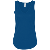 Bella + Canvas Women's Flowy V-Neck Tank, Blue Marble, Front view