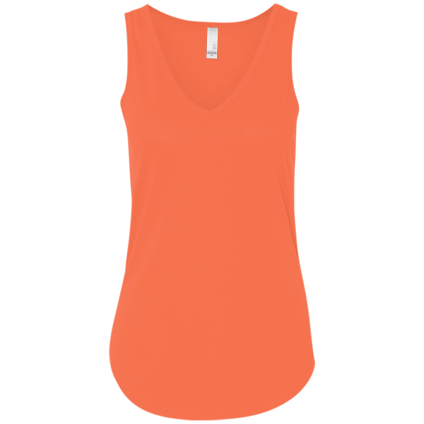 Bella + Canvas Women's Flowy V-Neck Tank, Coral, Front view