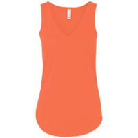 Bella + Canvas Women's Flowy V-Neck Tank, Coral, Front view