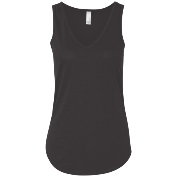Bella + Canvas Women's Flowy V-Neck Tank, Dark Grey Heather, Front view