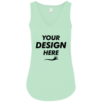 Bella + Canvas Women's Flowy V-Neck Tank, Mint, Front view, Mockup