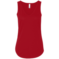Bella + Canvas Women's Flowy V-Neck Tank, Red, Front view