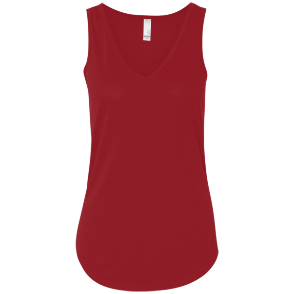 Bella + Canvas Women's Flowy V-Neck Tank, Red Marble, Front view