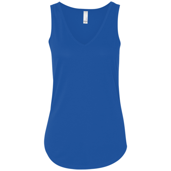Bella + Canvas Women's Flowy V-Neck Tank, True Royal, Front view