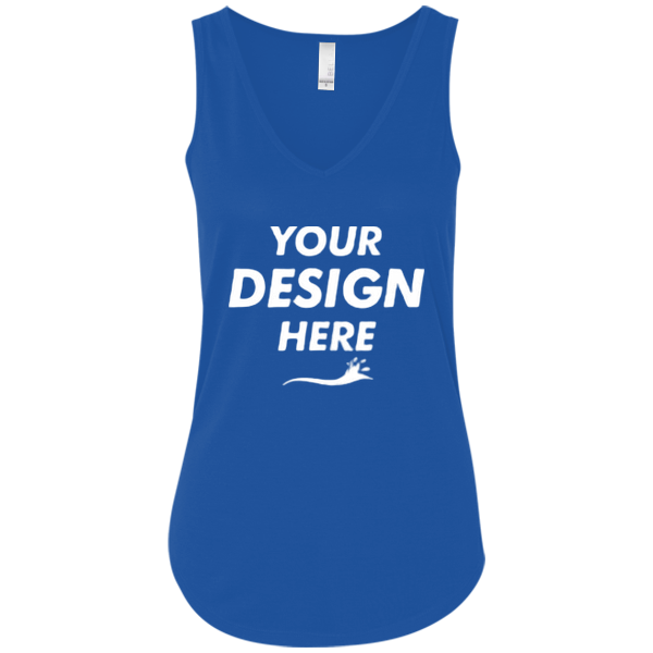 Bella + Canvas Women's Flowy V-Neck Tank, True Royal, Front view, Mockup