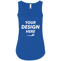Bella + Canvas Women's Flowy V-Neck Tank, True Royal, Front view, Mockup