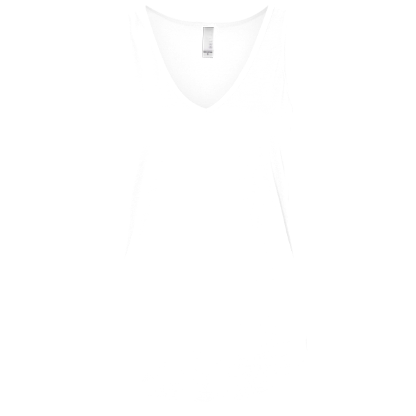 Bella + Canvas Women's Flowy V-Neck Tank, White, Front view