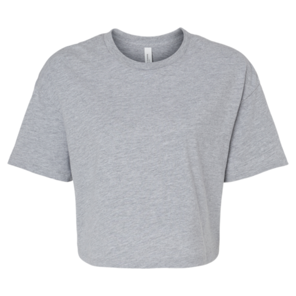 Bella + Canvas Women's Jersey Crop Tee, Athletic Heather, Front view