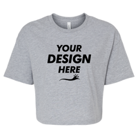 Bella + Canvas Women's Jersey Crop Tee, Athletic Heather, Front view, Mockup