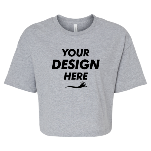 Bella + Canvas Women's Jersey Crop Tee, Athletic Heather, Front view, Mockup