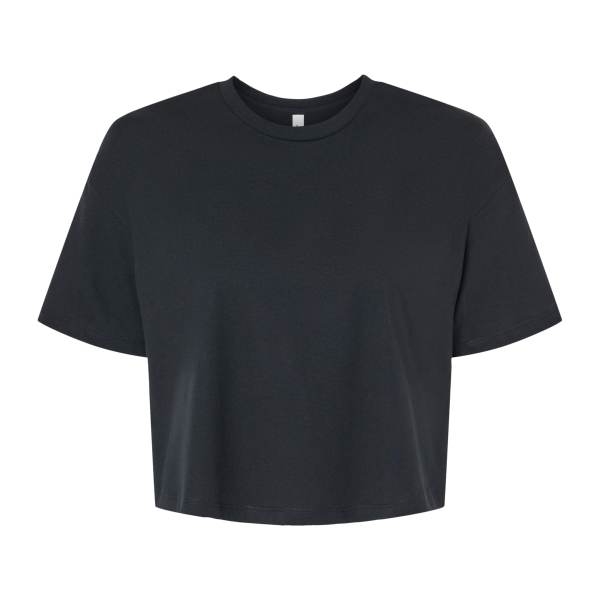 Bella + Canvas Women's Jersey Crop Tee, Black, Front view
