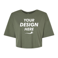 Bella + Canvas Women's Jersey Crop Tee, Military Green, Front view, Mockup
