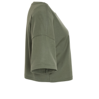 Bella + Canvas Women's Jersey Crop Tee, Military Green, Right Sleeve view
