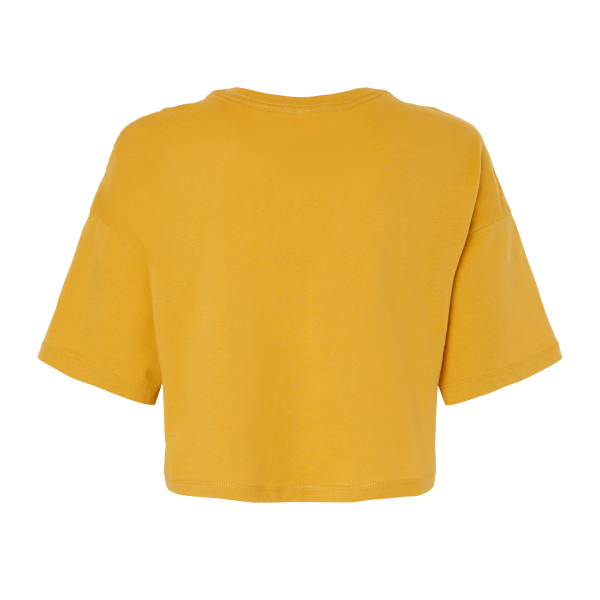 Bella + Canvas Women's Jersey Crop Tee, Mustard, Back view