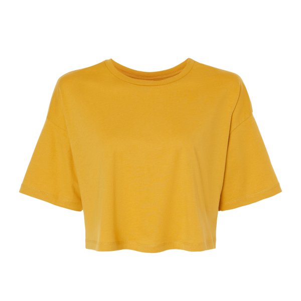 Bella + Canvas Women's Jersey Crop Tee, Mustard, Front view