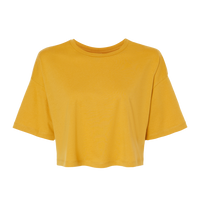 Bella + Canvas Women's Jersey Crop Tee, Mustard, Front view