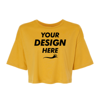 Bella + Canvas Women's Jersey Crop Tee, Mustard, Front view, Mockup