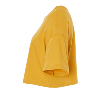 Bella + Canvas Women's Jersey Crop Tee, Mustard, Left Sleeve view