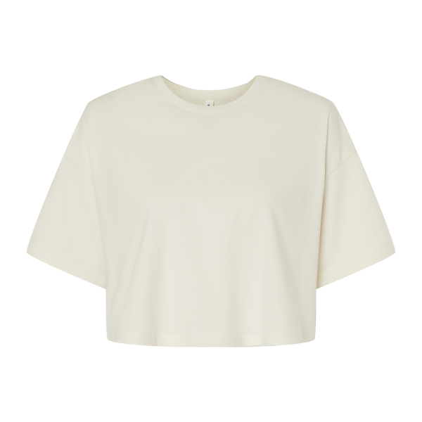 Bella + Canvas Women's Jersey Crop Tee, Vintage White, Front view