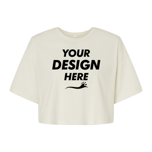 Bella + Canvas Women's Jersey Crop Tee, Vintage White, Front view, Mockup