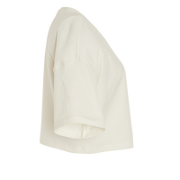 Bella + Canvas Women's Jersey Crop Tee, Vintage White, Right Sleeve view